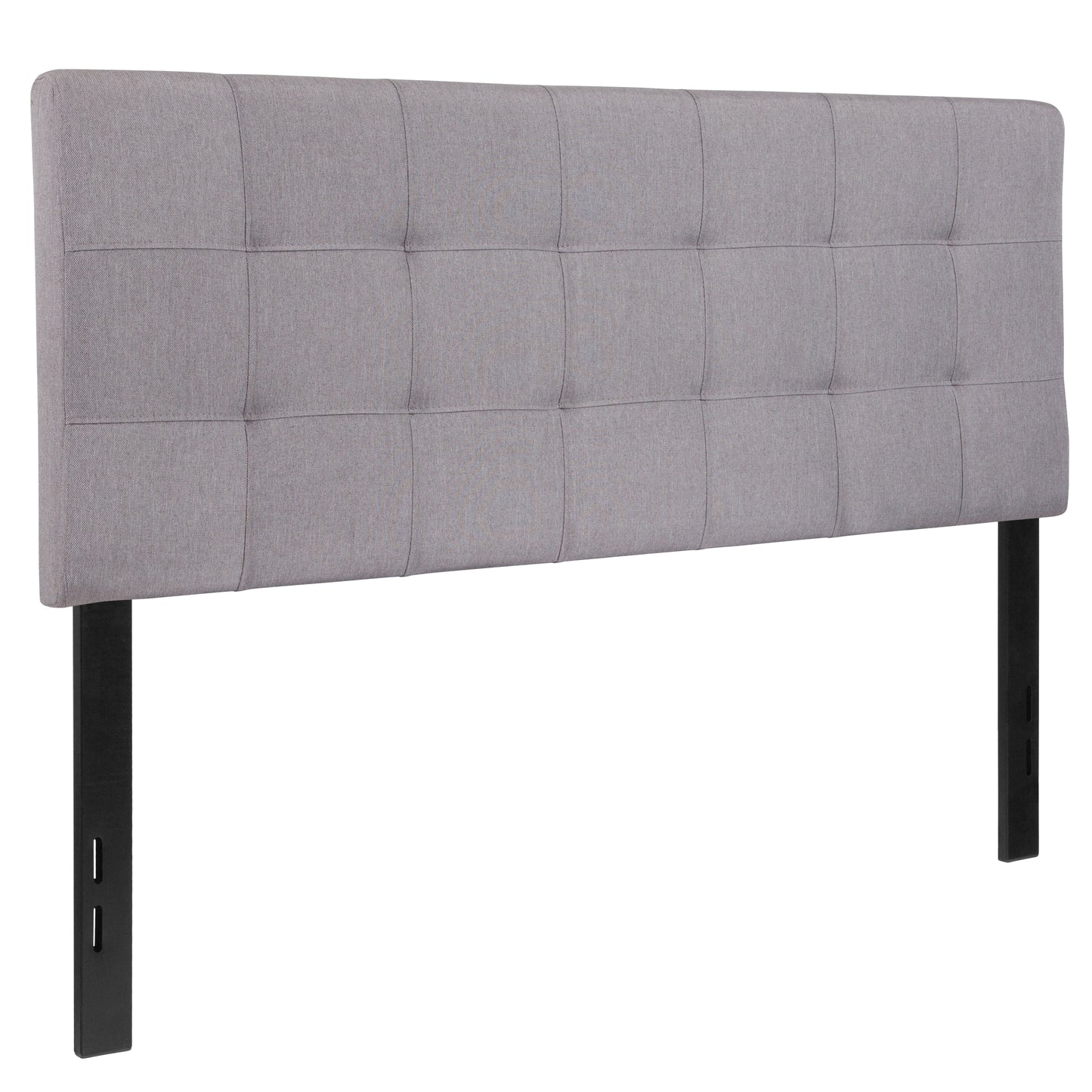 Bedford Tufted Upholstered Full Size Headboard in Light Gray Fabric Light Gray