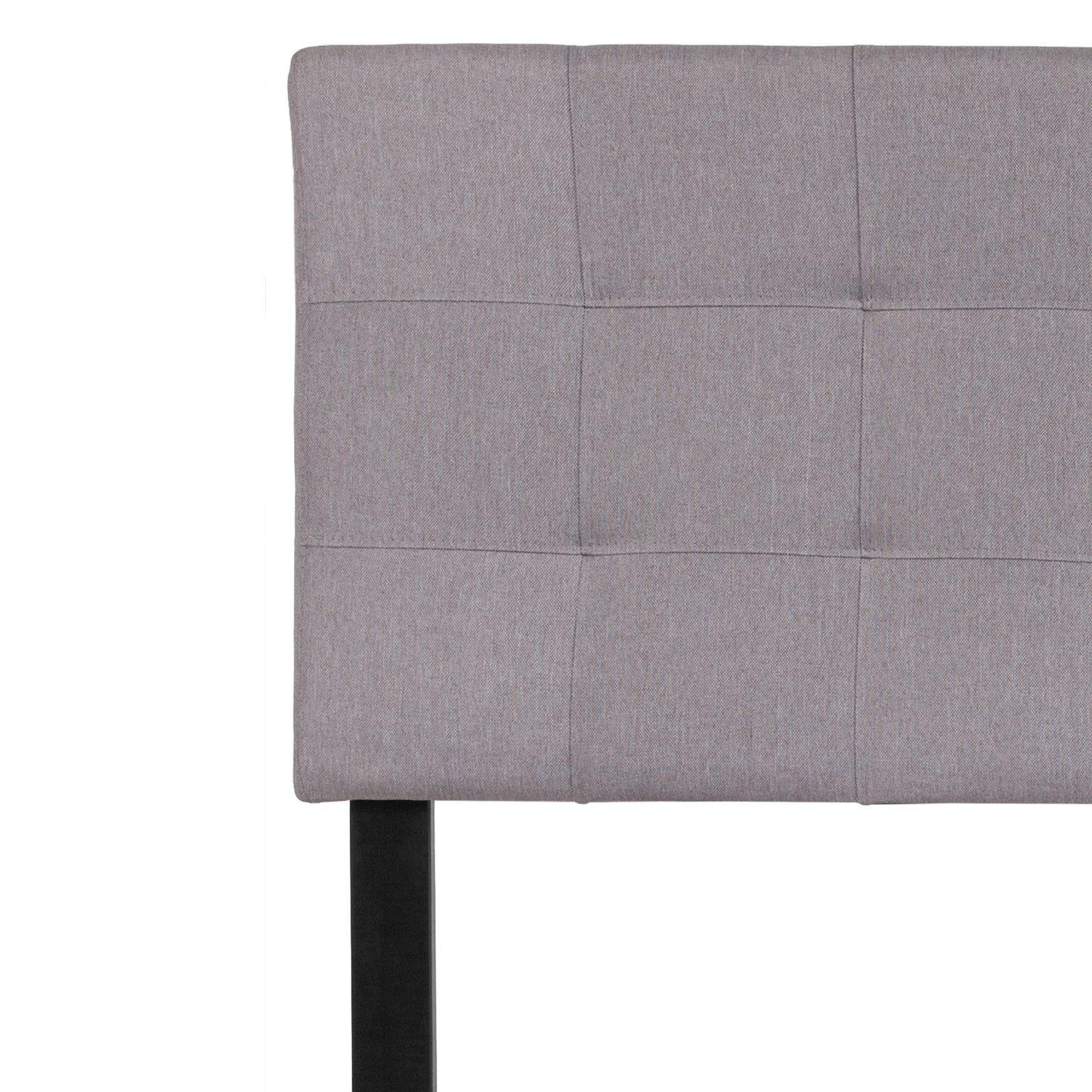 Bedford Tufted Upholstered Full Size Headboard in Light Gray Fabric Light Gray