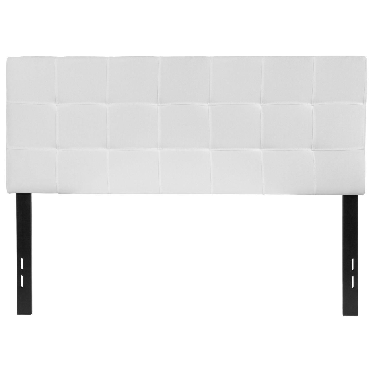 Bedford Tufted Upholstered Full Size Headboard in White Fabric White