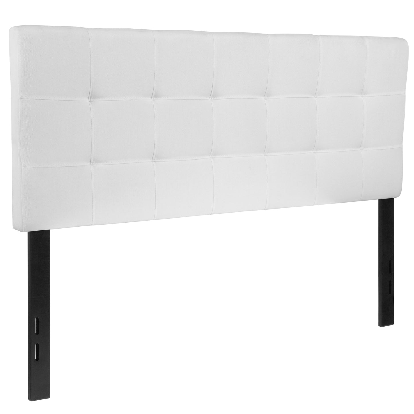 Bedford Tufted Upholstered Full Size Headboard in White Fabric White