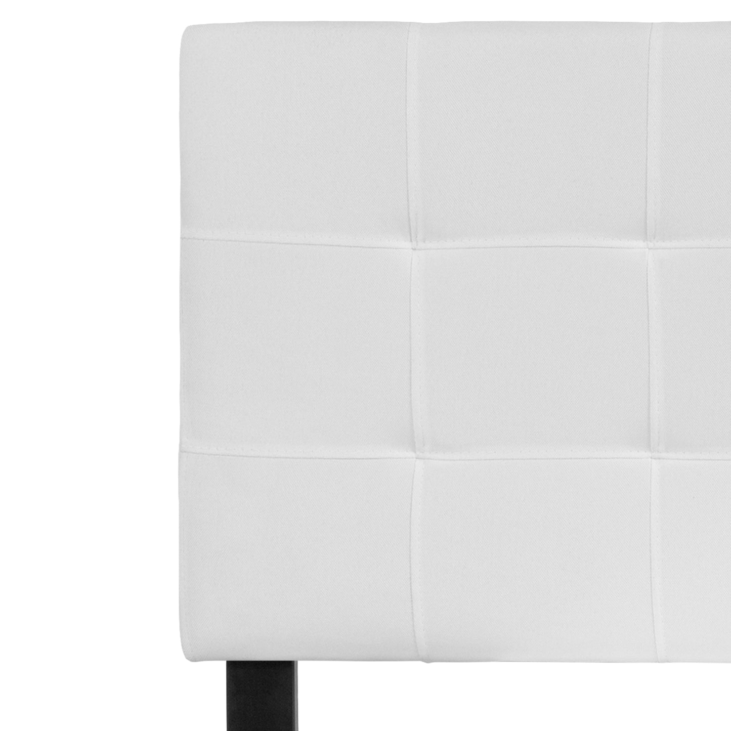 Bedford Tufted Upholstered Full Size Headboard in White Fabric White