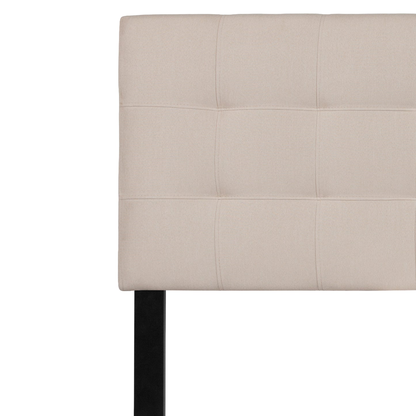 Bedford Tufted Upholstered King Size Headboard in Beige Fabric Beige