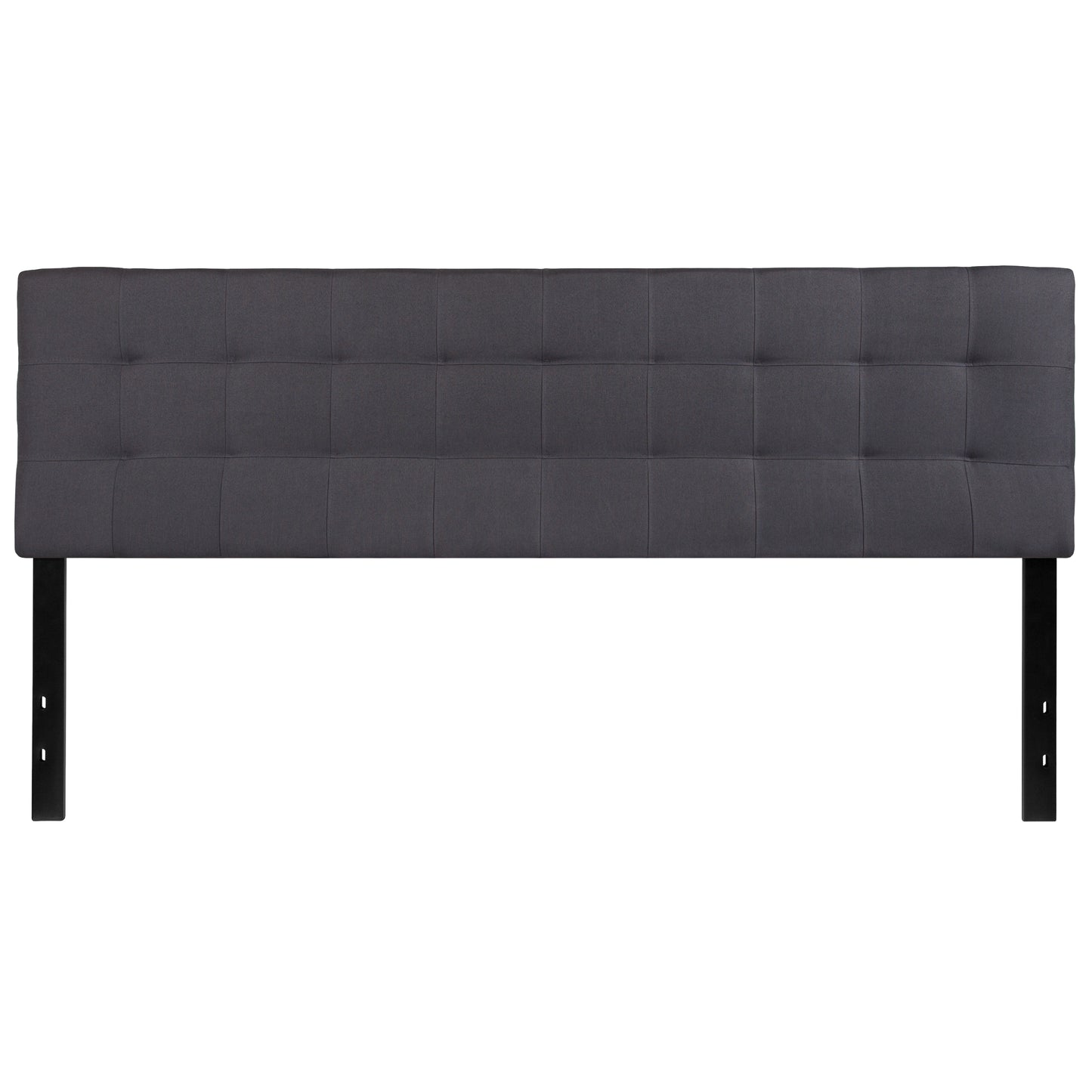 Bedford Tufted Upholstered King Size Headboard in Dark Gray Fabric Dark Gray