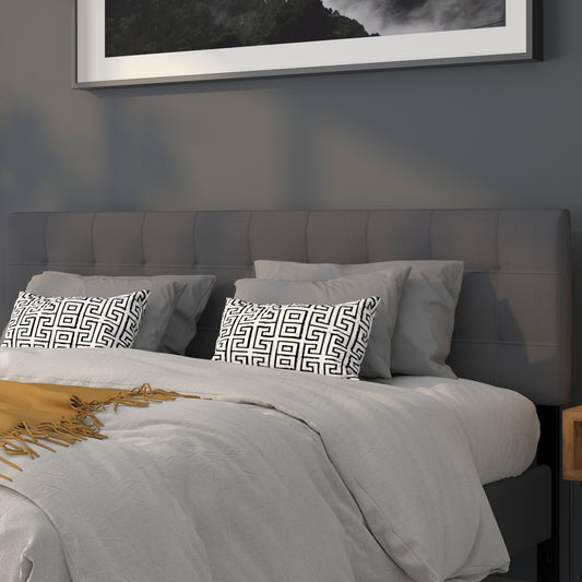 Bedford Tufted Upholstered King Size Headboard in Dark Gray Fabric Dark Gray HG-HB1704-K-DG-GG