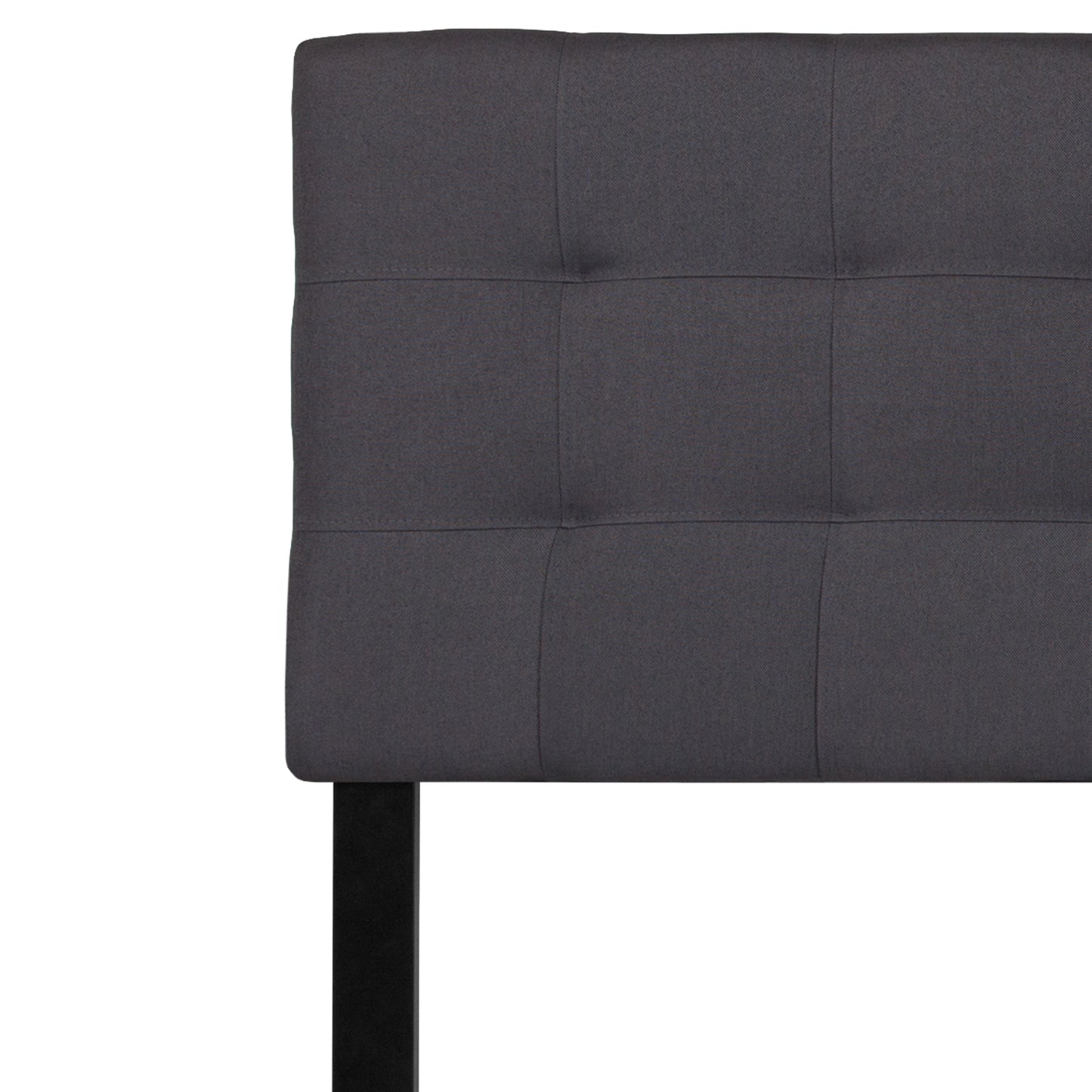 Bedford Tufted Upholstered King Size Headboard in Dark Gray Fabric Dark Gray