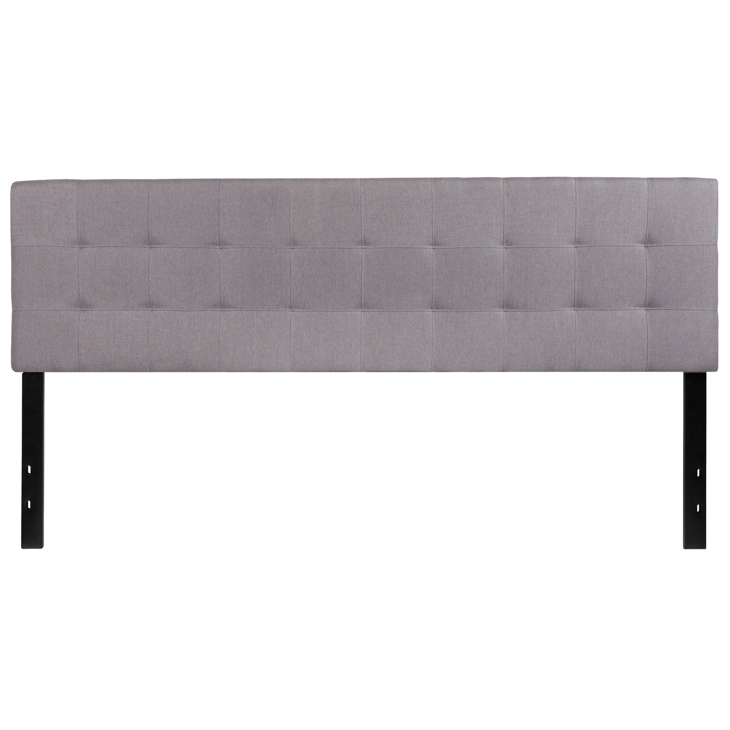 Bedford Tufted Upholstered King Size Headboard in Light Gray Fabric Light Gray