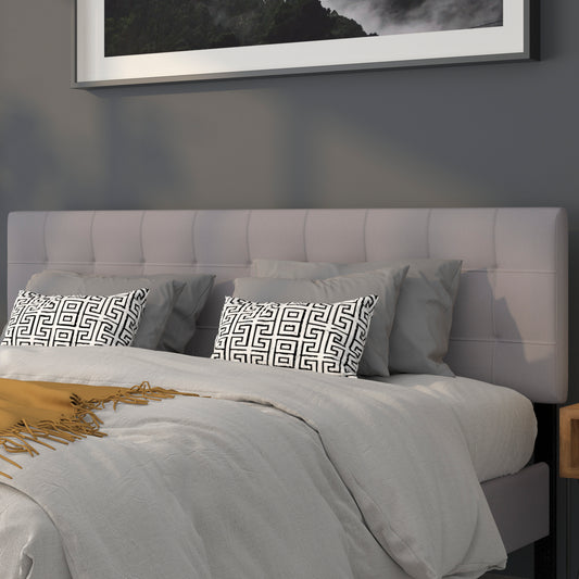 Bedford Tufted Upholstered King Size Headboard in Light Gray Fabric Light Gray HG-HB1704-K-LG-GG
