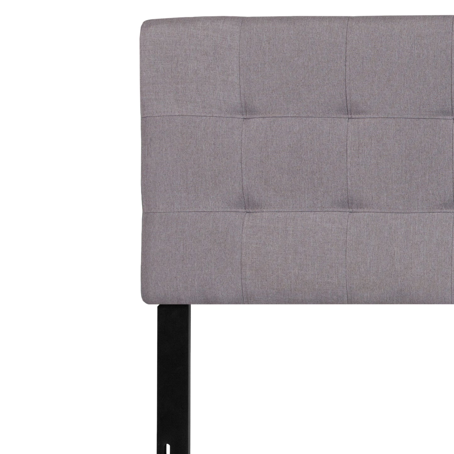 Bedford Tufted Upholstered King Size Headboard in Light Gray Fabric Light Gray