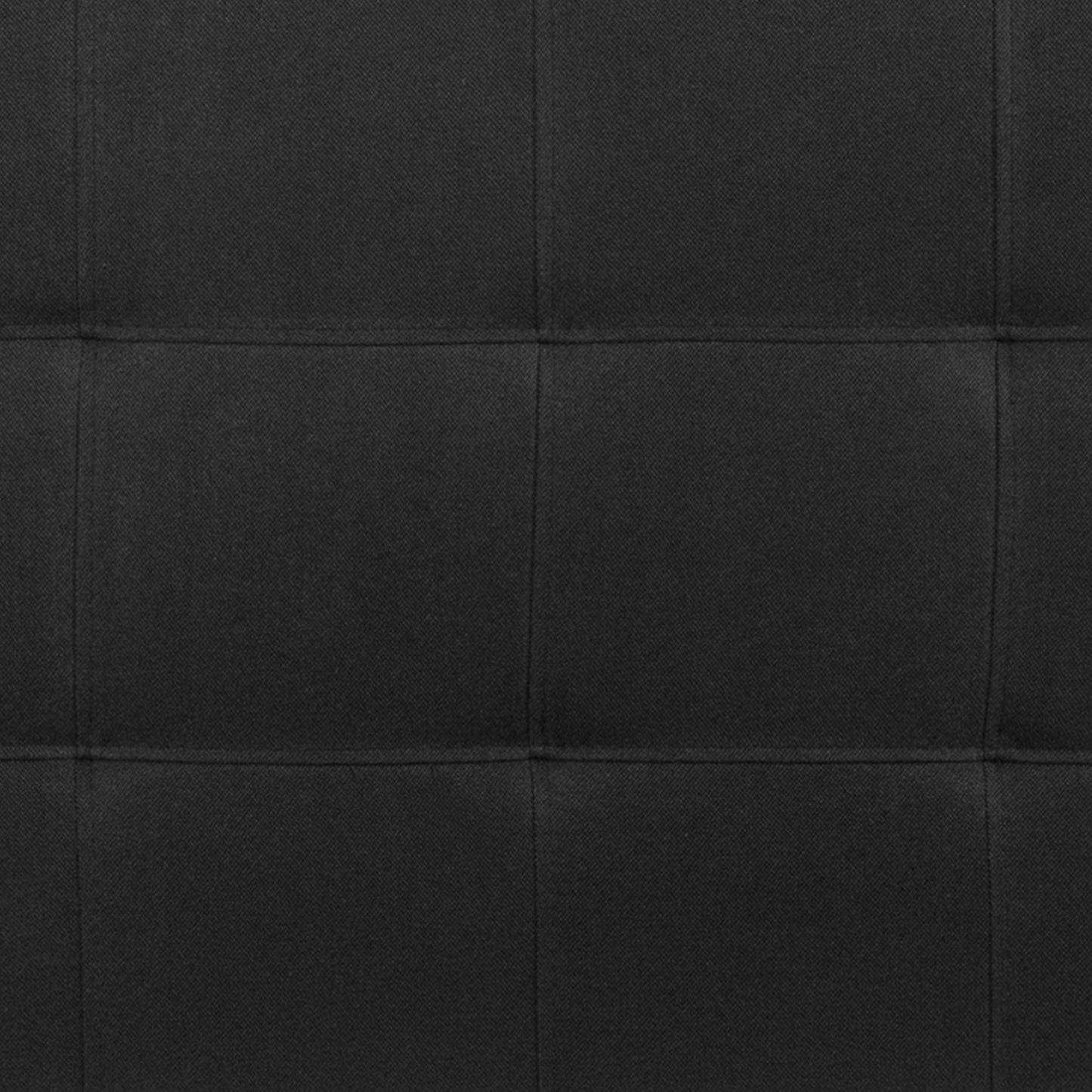 Bedford Tufted Upholstered Queen Size Headboard in Black Fabric Black