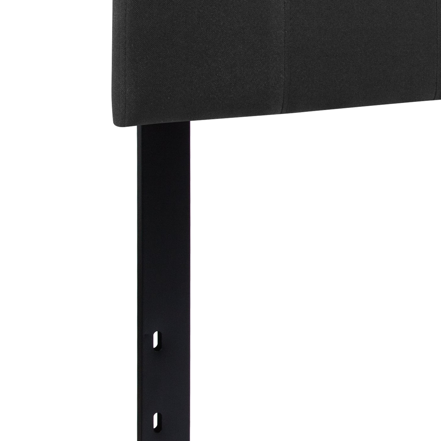 Bedford Tufted Upholstered Queen Size Headboard in Black Fabric Black