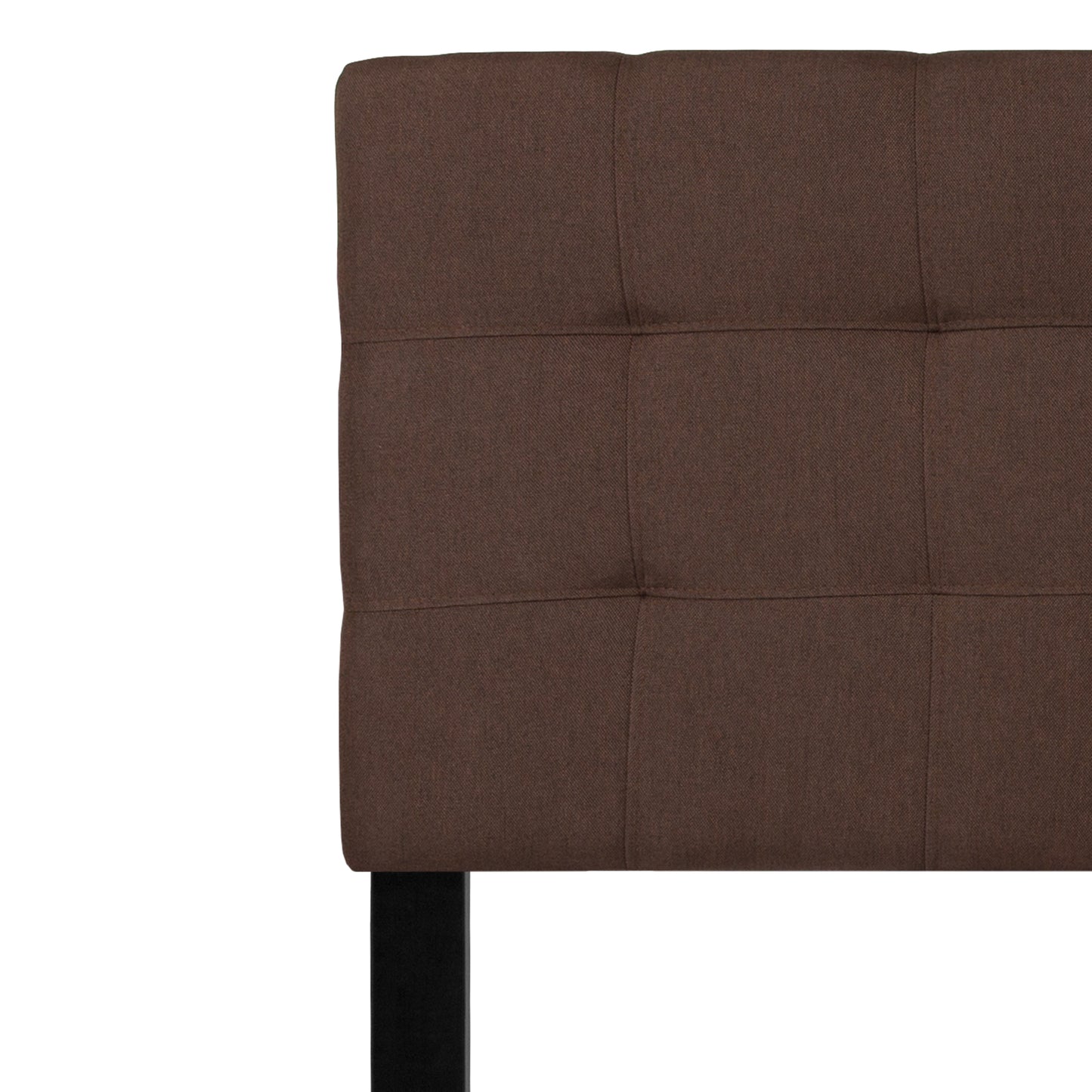 Bedford Tufted Upholstered Queen Size Headboard in Dark Brown Fabric Dark Brown
