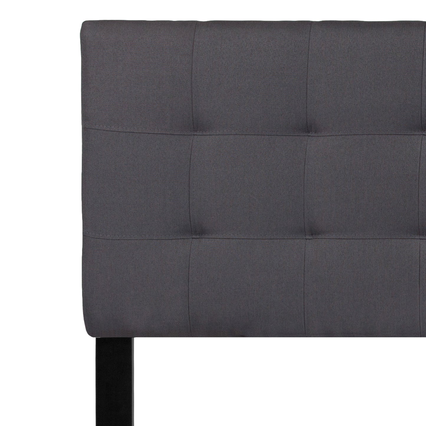 Bedford Tufted Upholstered Queen Size Headboard in Dark Gray Fabric Dark Gray