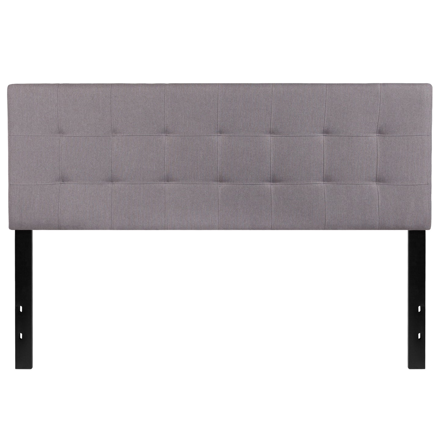 Bedford Tufted Upholstered Queen Size Headboard in Light Gray Fabric Light Gray