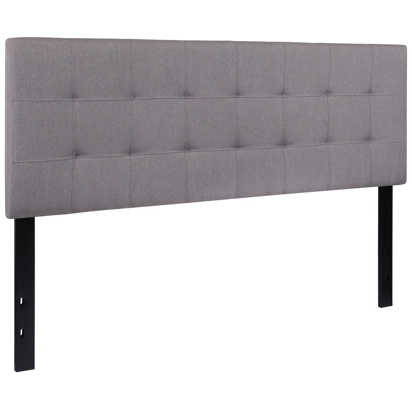 Bedford Tufted Upholstered Queen Size Headboard in Light Gray Fabric Light Gray