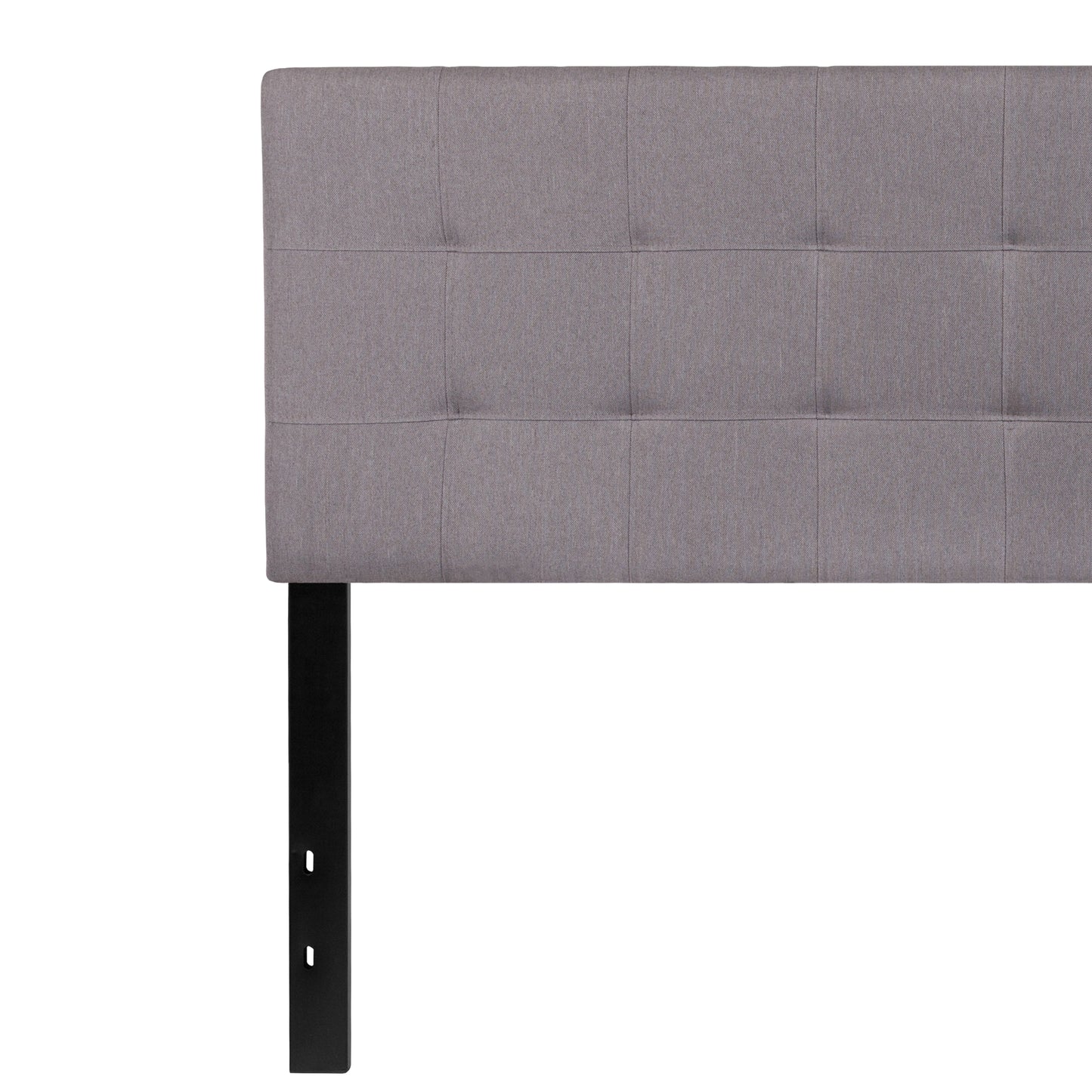 Bedford Tufted Upholstered Queen Size Headboard in Light Gray Fabric Light Gray