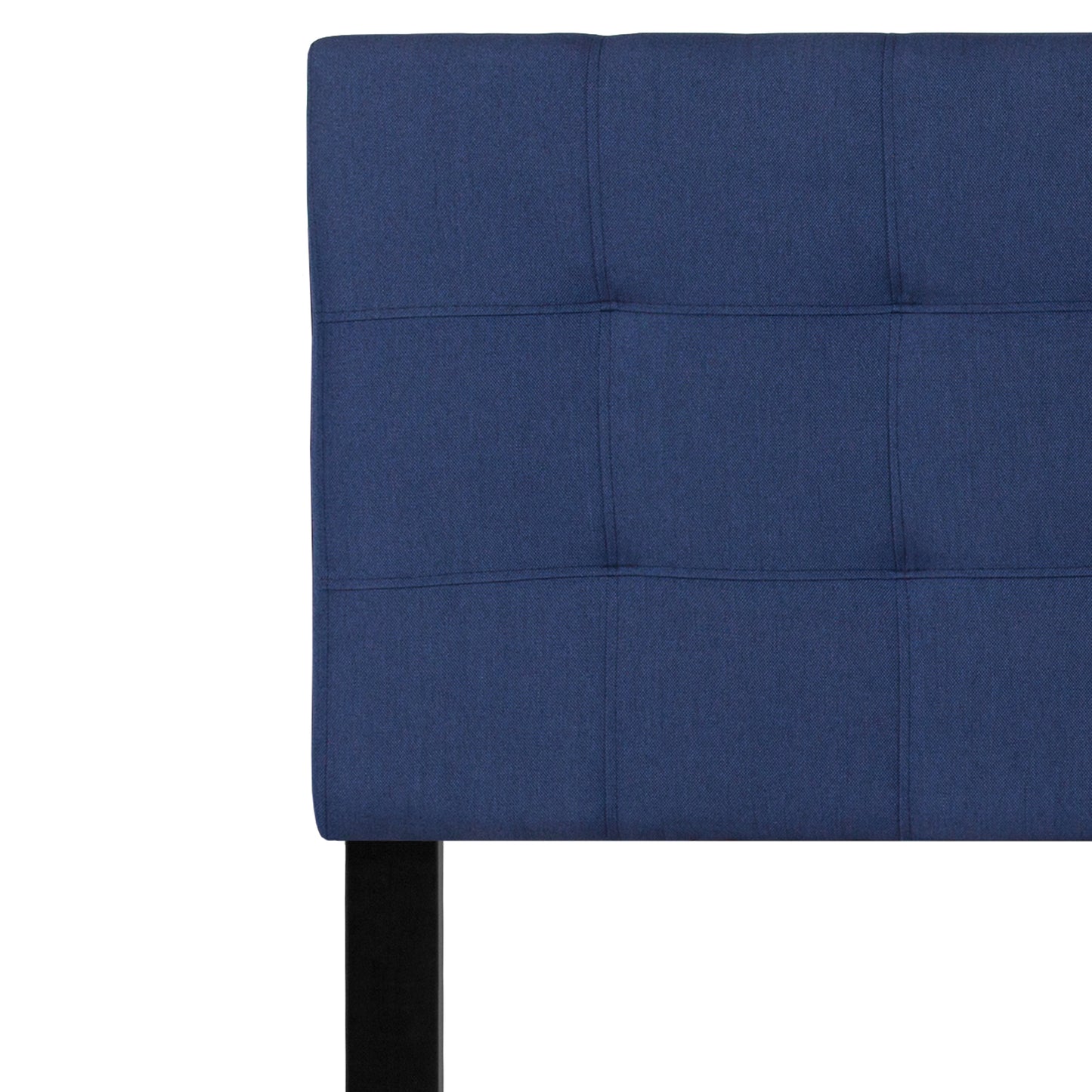 Bedford Tufted Upholstered Queen Size Headboard in Navy Fabric Navy