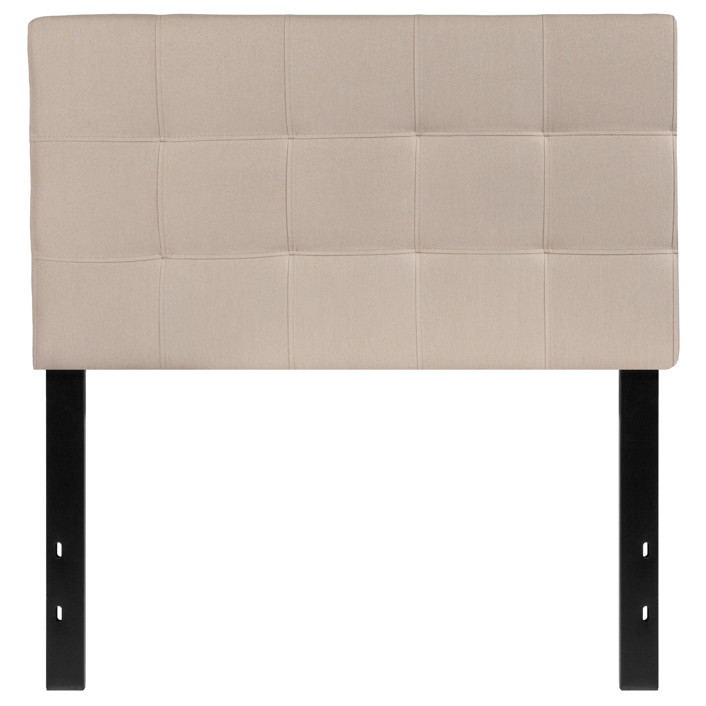 Bedford Tufted Upholstered Twin Size Headboard in Beige Fabric Beige