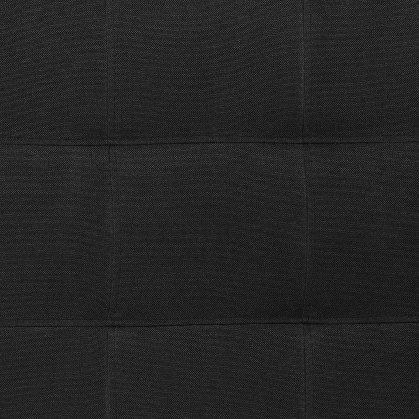 Bedford Tufted Upholstered Twin Size Headboard in Black Fabric Black