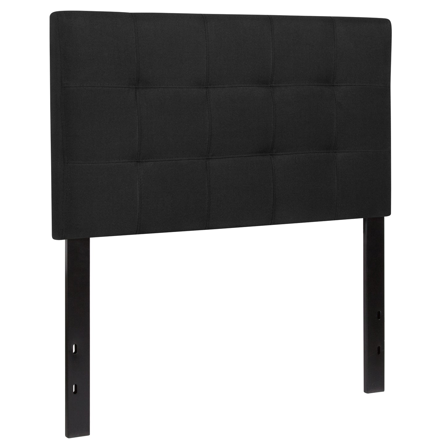 Bedford Tufted Upholstered Twin Size Headboard in Black Fabric Black