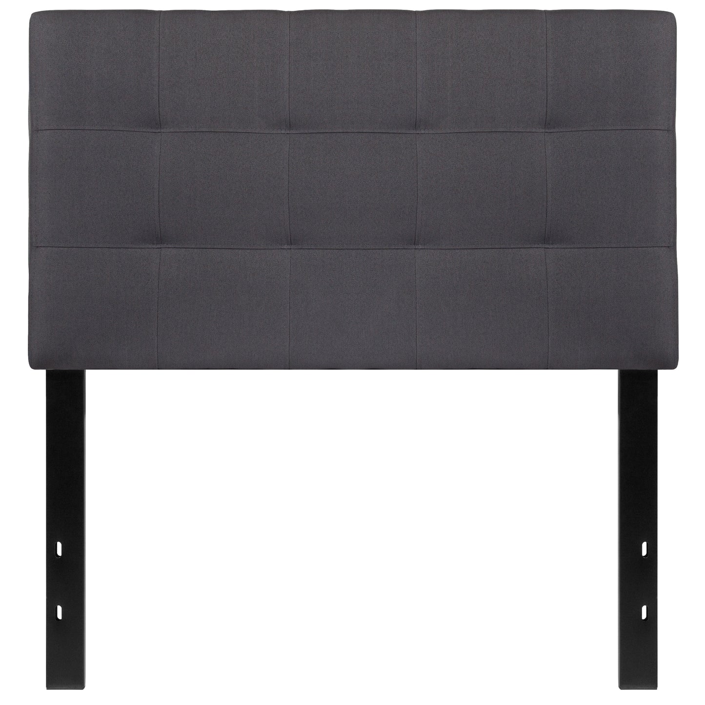 Bedford Tufted Upholstered Twin Size Headboard in Dark Gray Fabric Dark Gray