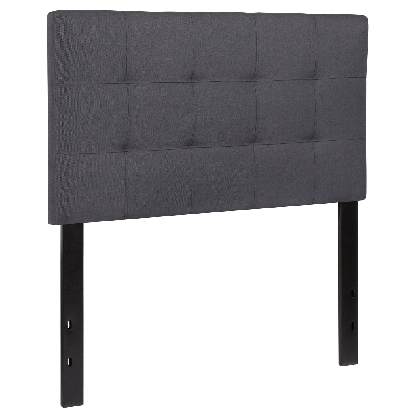 Bedford Tufted Upholstered Twin Size Headboard in Dark Gray Fabric Dark Gray