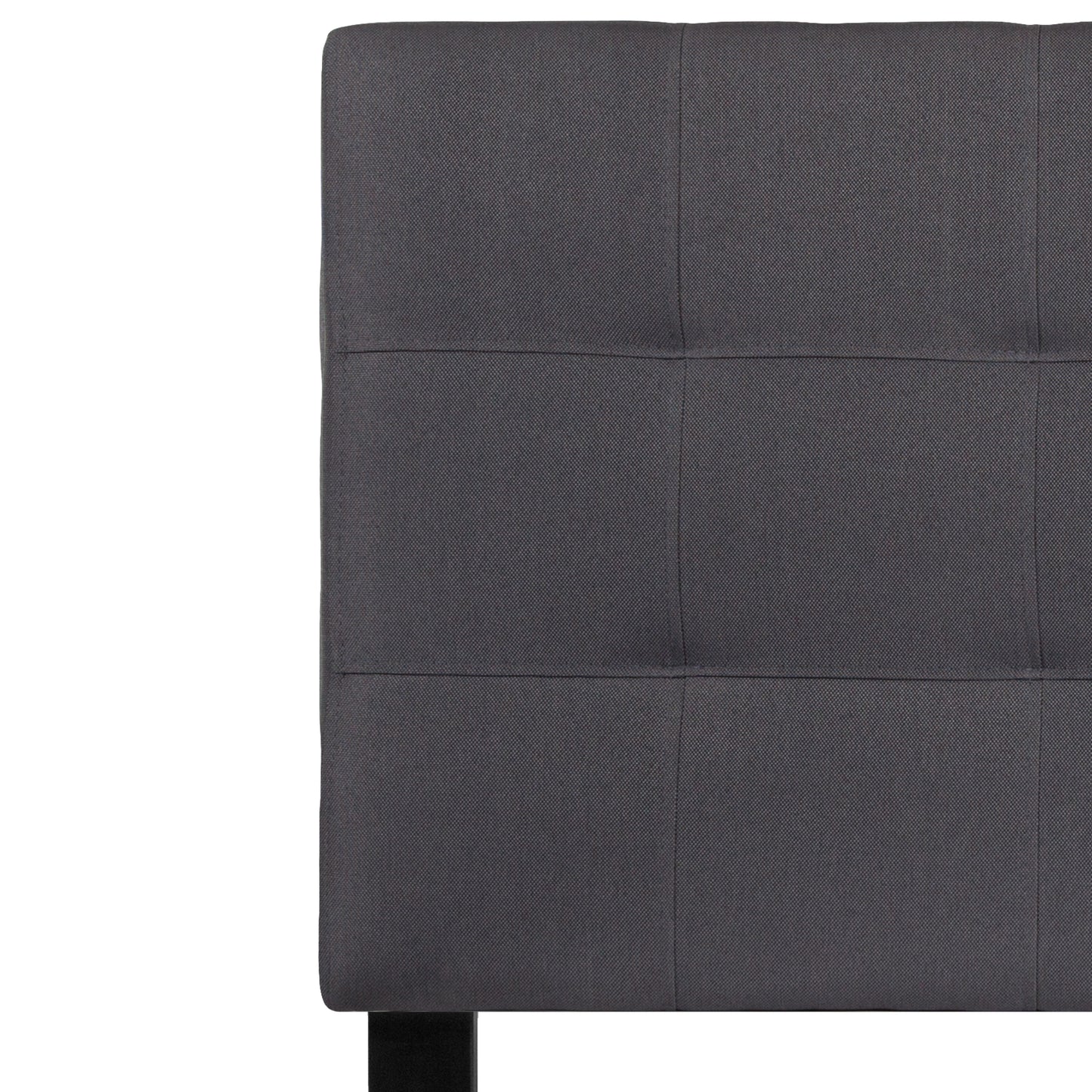 Bedford Tufted Upholstered Twin Size Headboard in Dark Gray Fabric Dark Gray