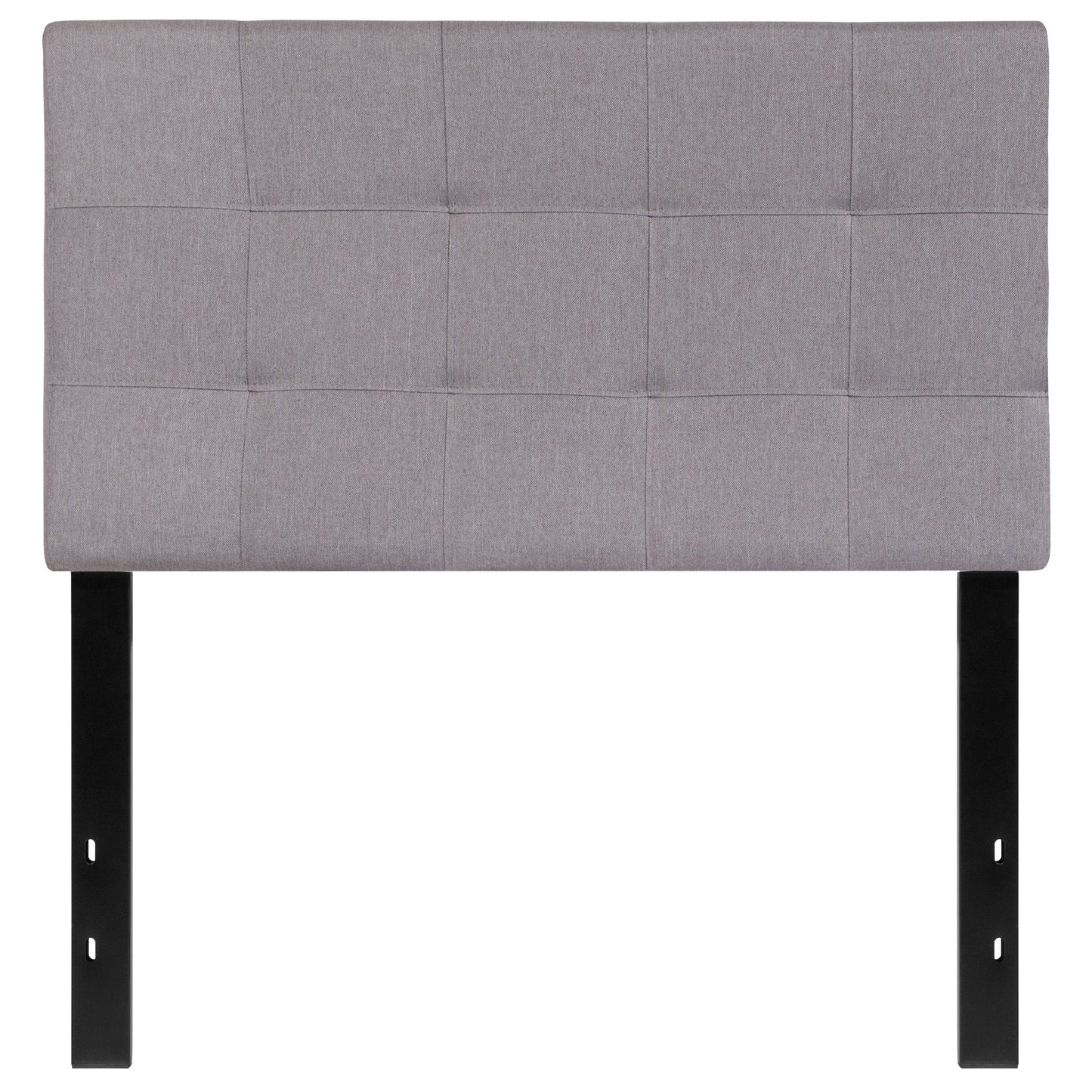 Bedford Tufted Upholstered Twin Size Headboard in Light Gray Fabric Light Gray