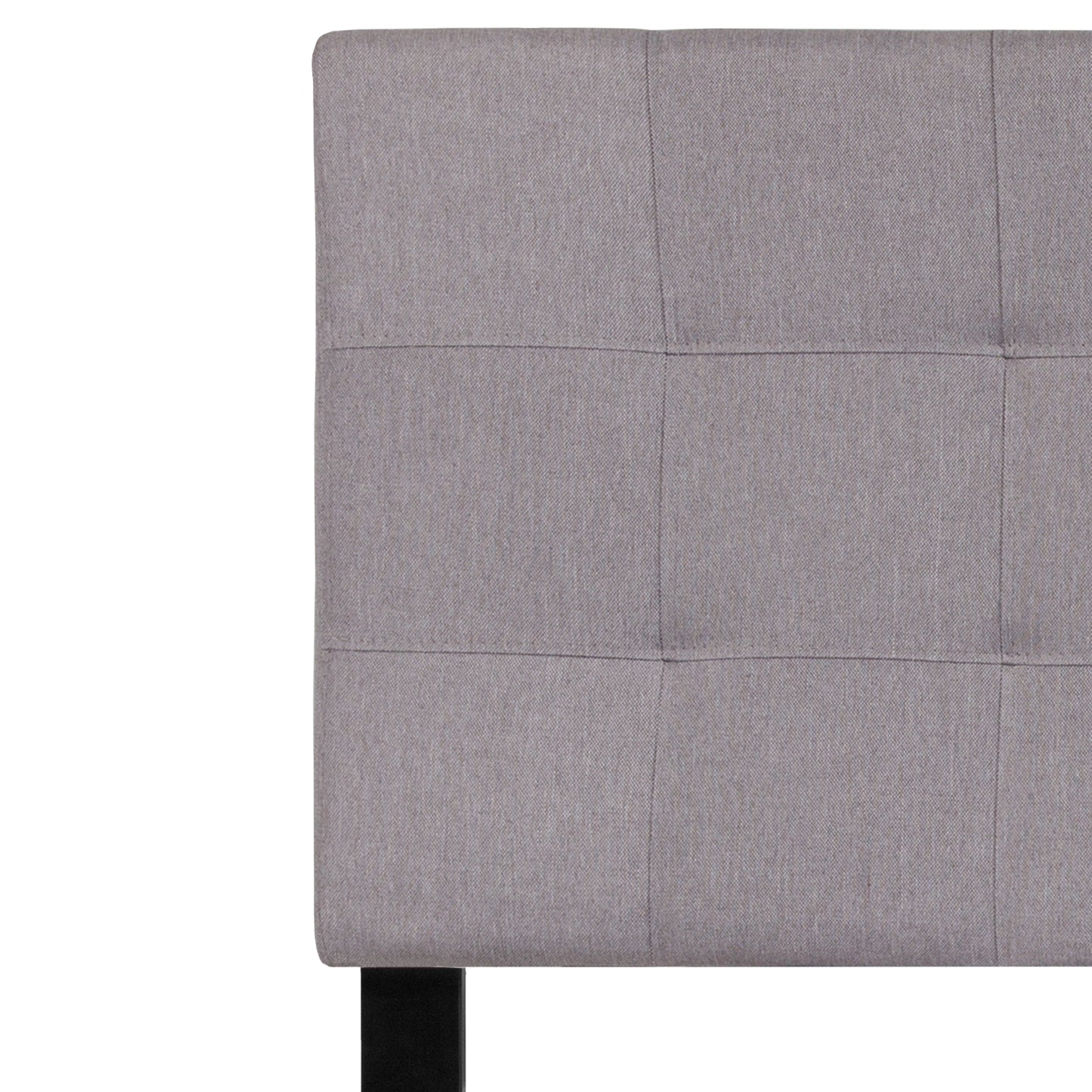 Bedford Tufted Upholstered Twin Size Headboard in Light Gray Fabric Light Gray