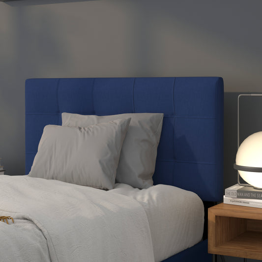 Bedford Tufted Upholstered Twin Size Headboard in Navy Fabric Navy HG-HB1704-T-N-GG