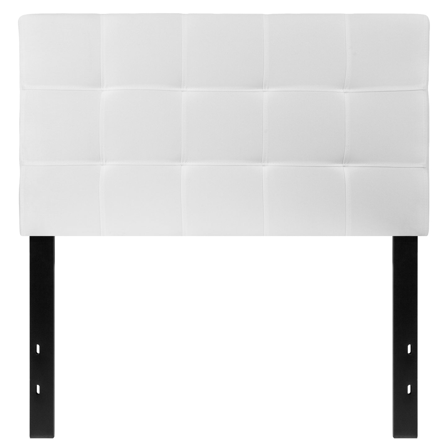 Bedford Tufted Upholstered Twin Size Headboard in White Fabric White
