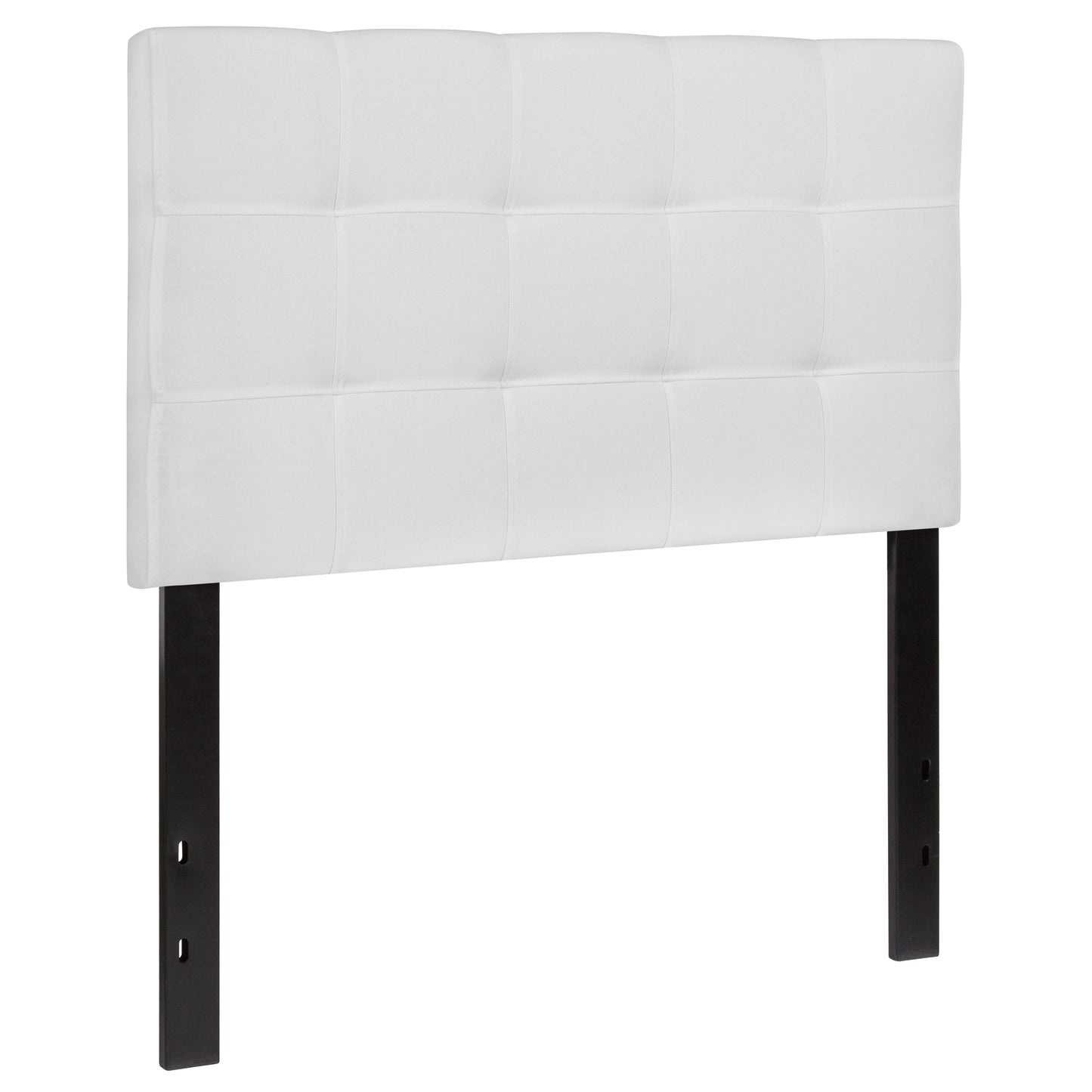 Bedford Tufted Upholstered Twin Size Headboard in White Fabric White