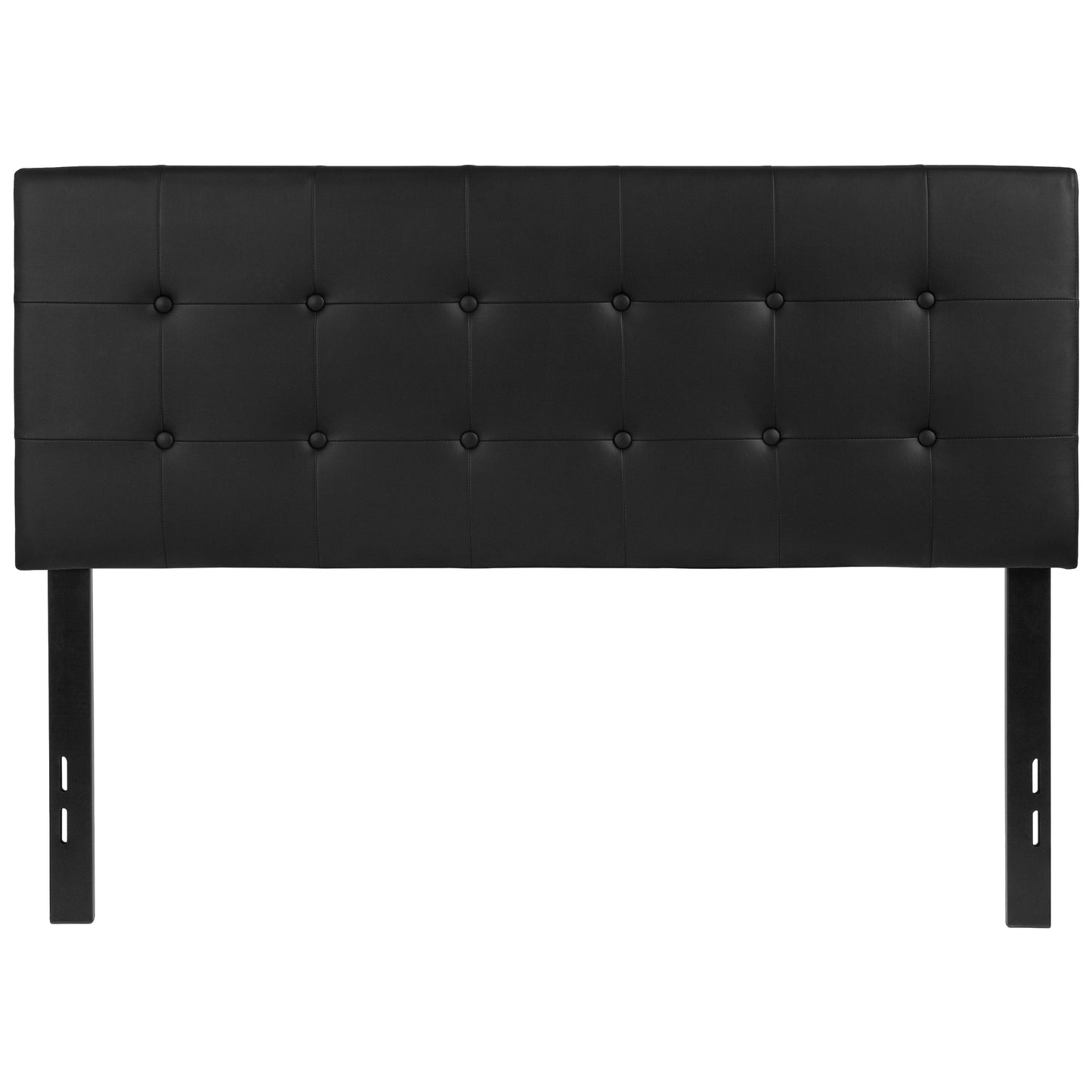Lennox Tufted Upholstered Full Size Headboard in Black Vinyl Black