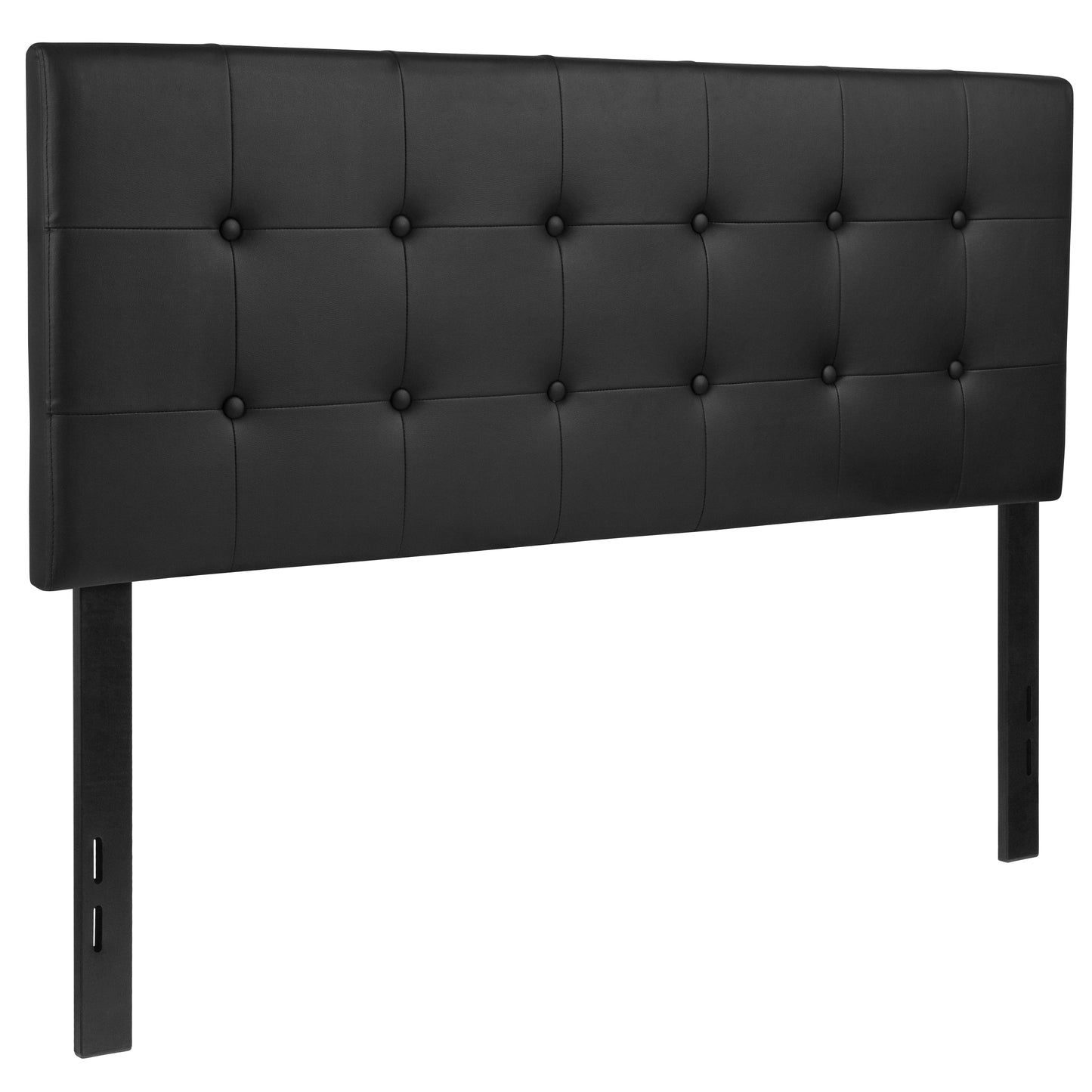 Lennox Tufted Upholstered Full Size Headboard in Black Vinyl Black