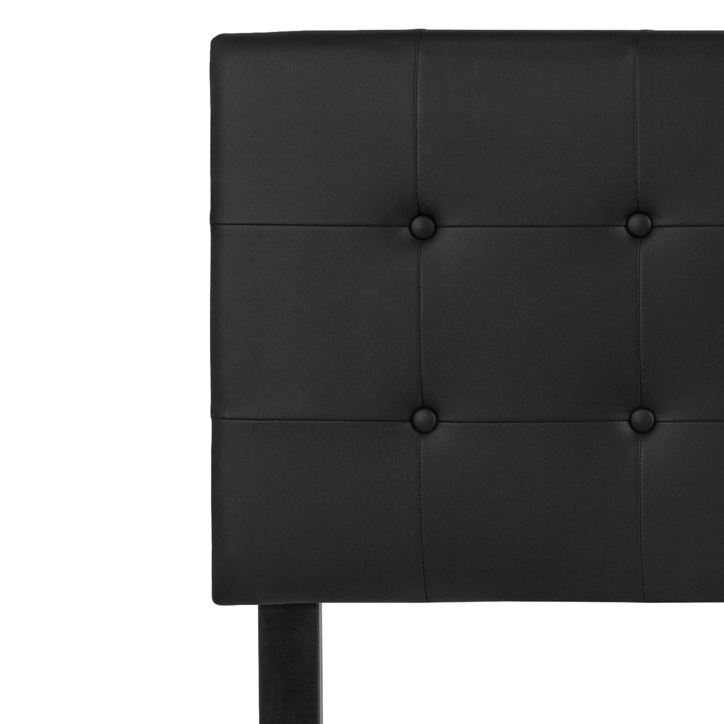 Lennox Tufted Upholstered Full Size Headboard in Black Vinyl Black