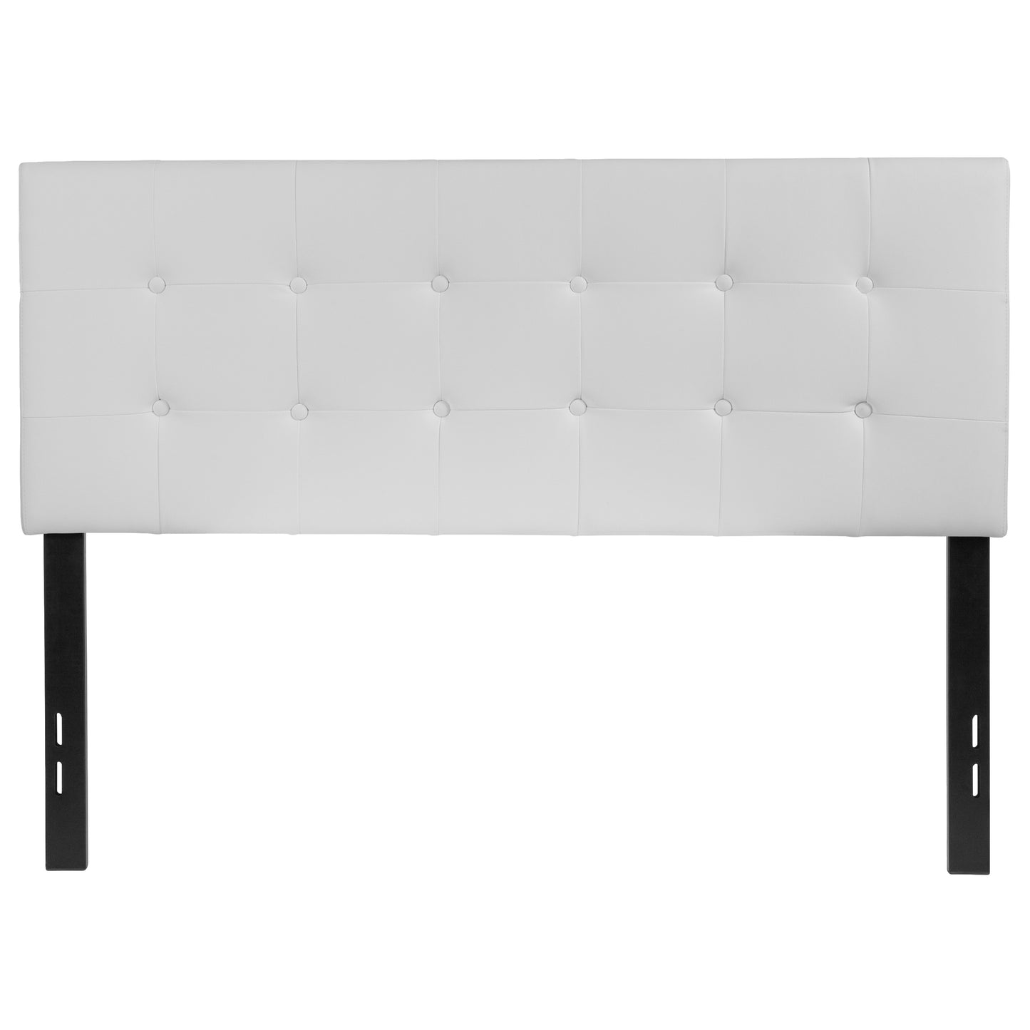 Lennox Tufted Upholstered Full Size Headboard in White Vinyl White