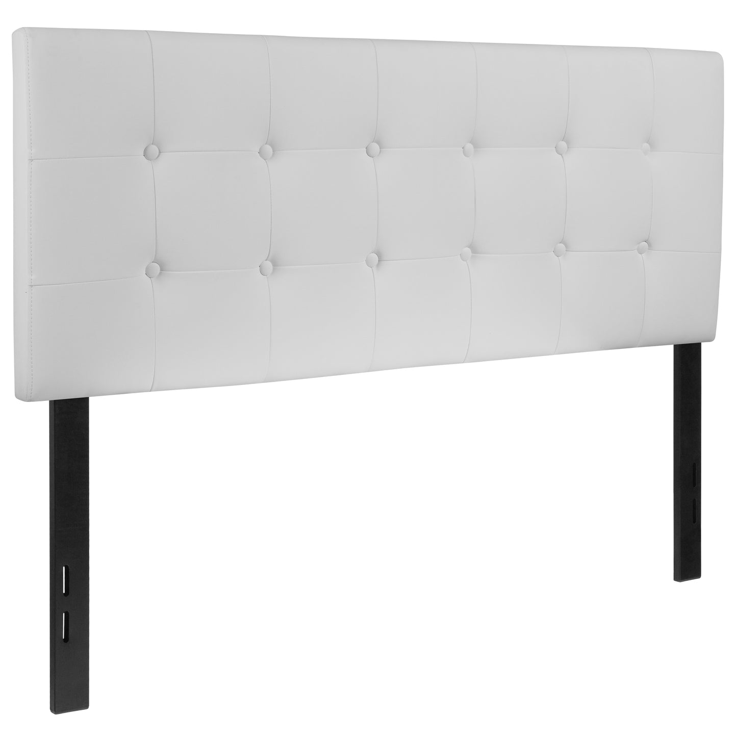 Lennox Tufted Upholstered Full Size Headboard in White Vinyl White