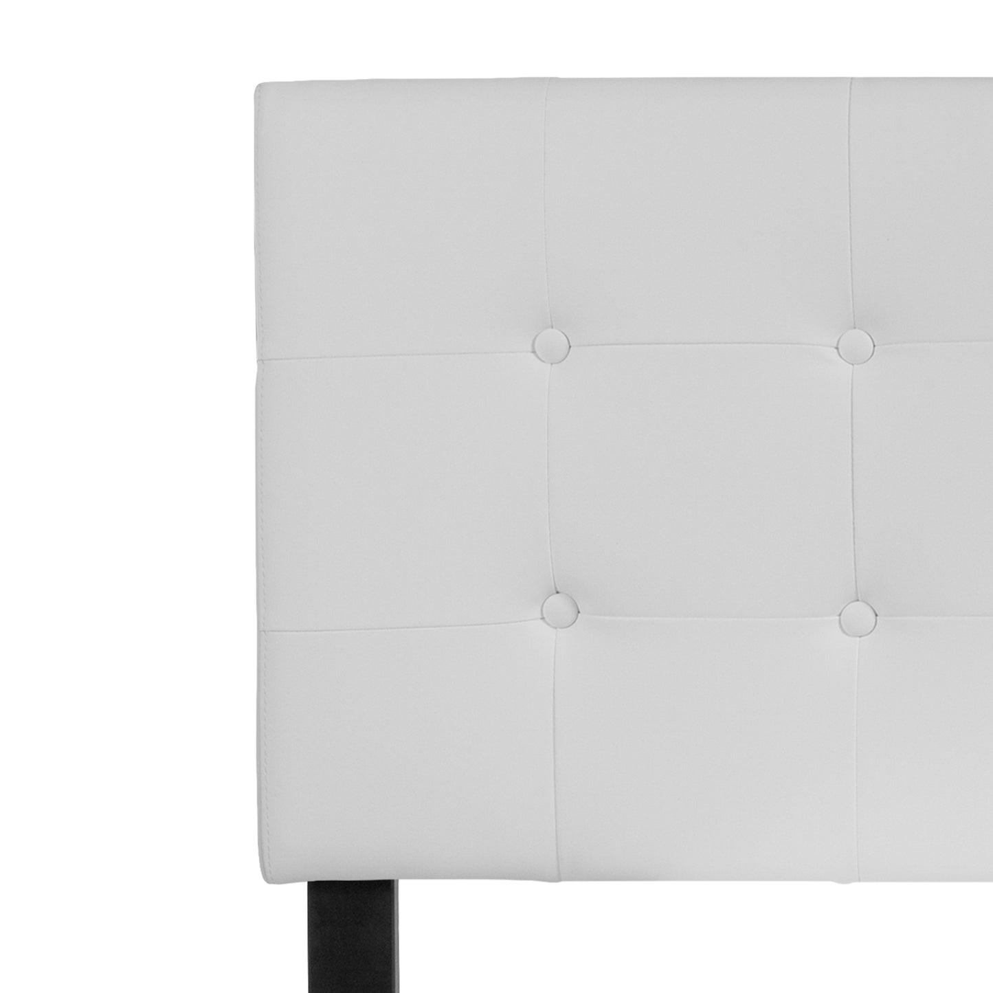 Lennox Tufted Upholstered Full Size Headboard in White Vinyl White