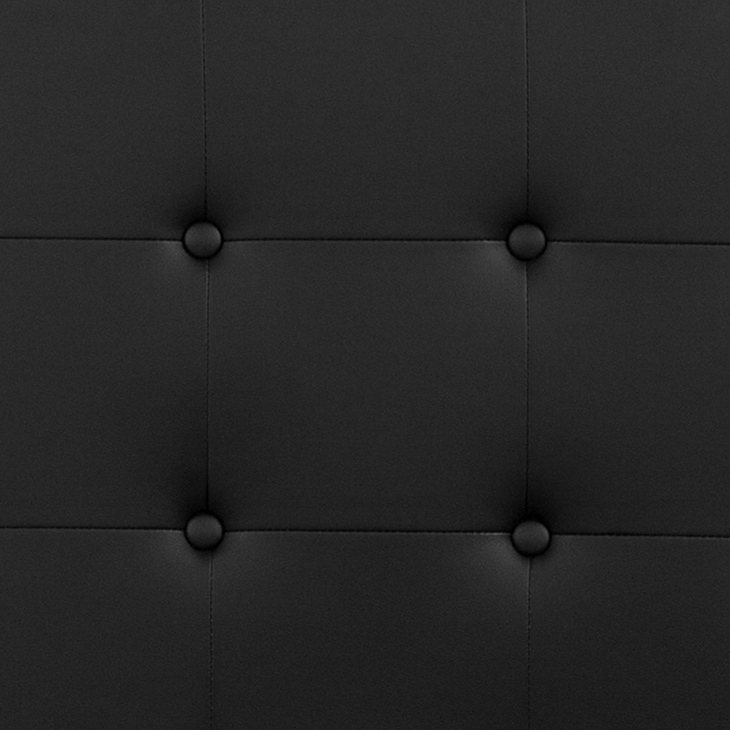Lennox Tufted Upholstered King Size Headboard in Black Vinyl Black