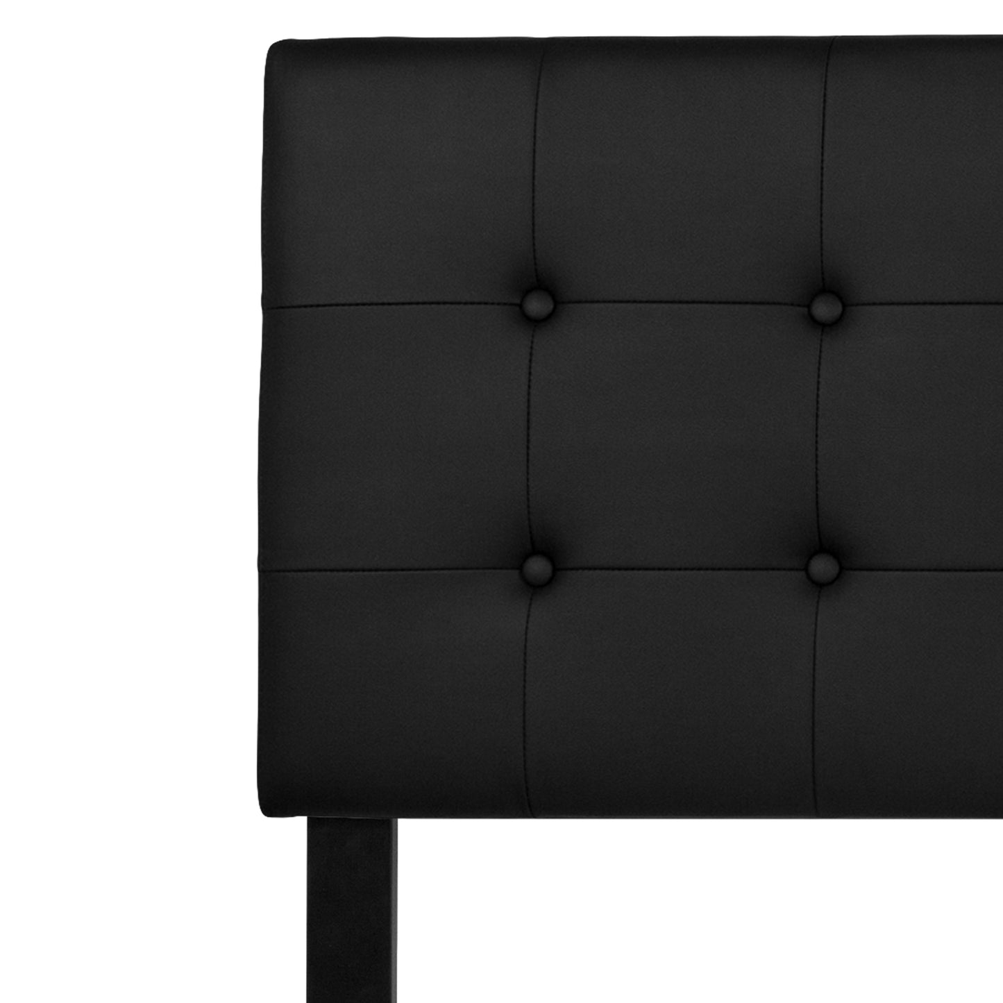 Lennox Tufted Upholstered King Size Headboard in Black Vinyl Black