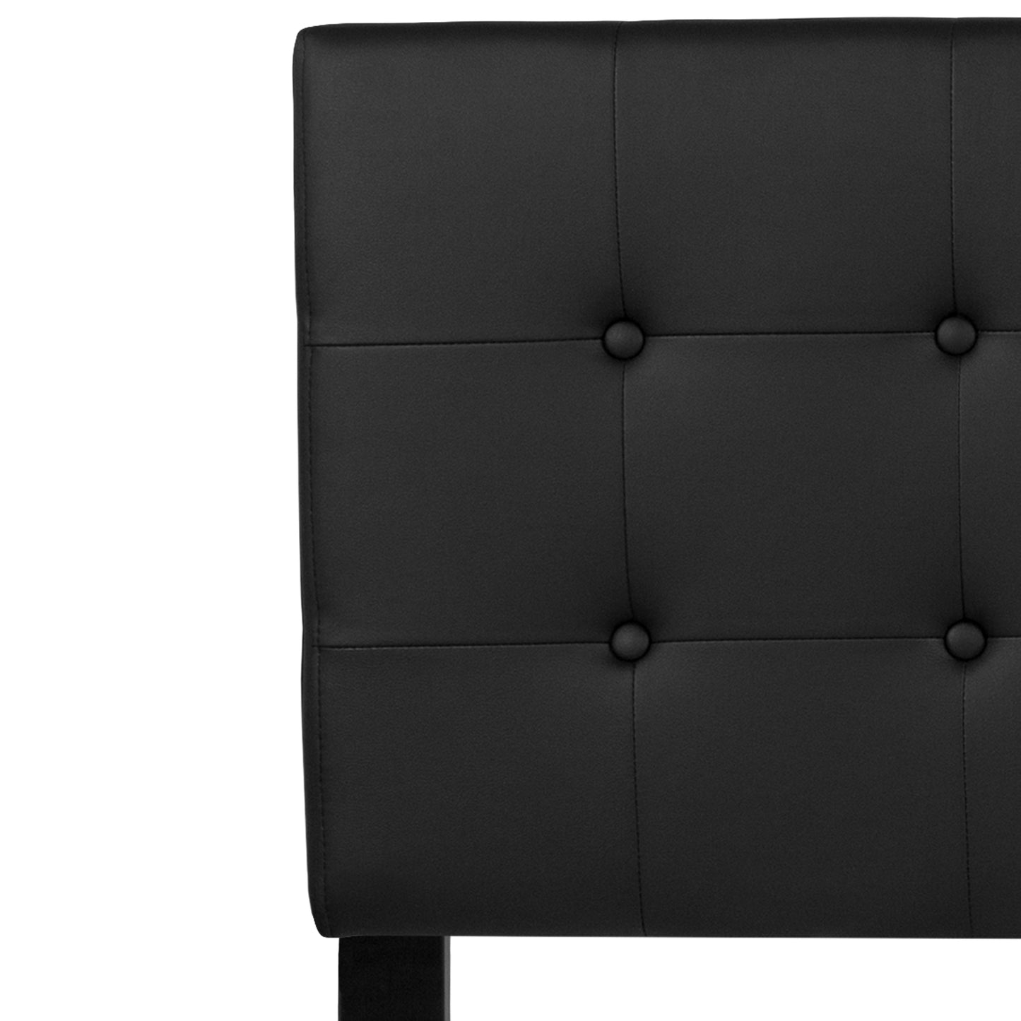Lennox Tufted Upholstered Queen Size Headboard in Black Vinyl Black