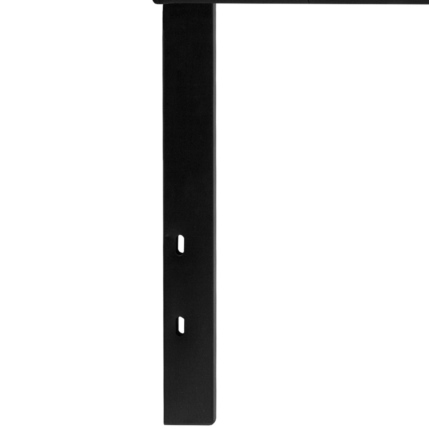 Lennox Tufted Upholstered Queen Size Headboard in Black Vinyl Black