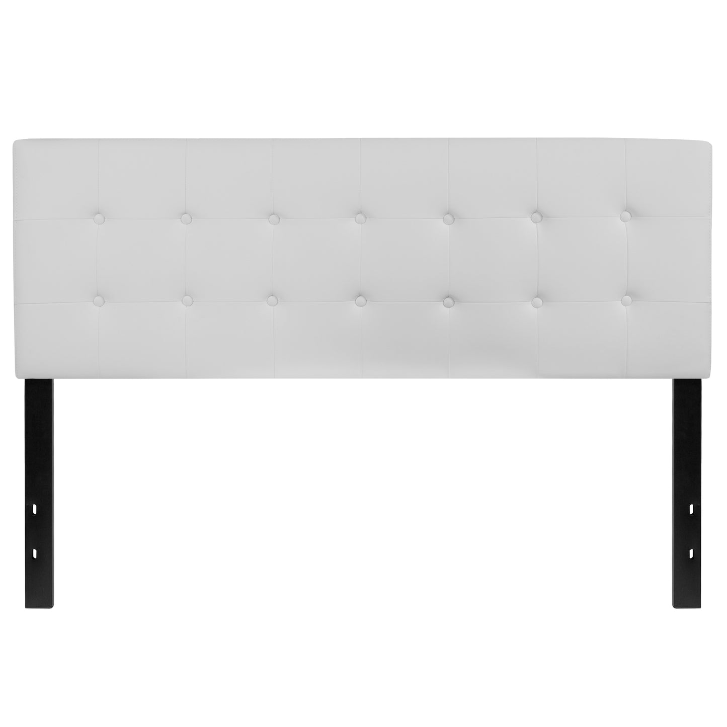 Lennox Tufted Upholstered Queen Size Headboard in White Vinyl White