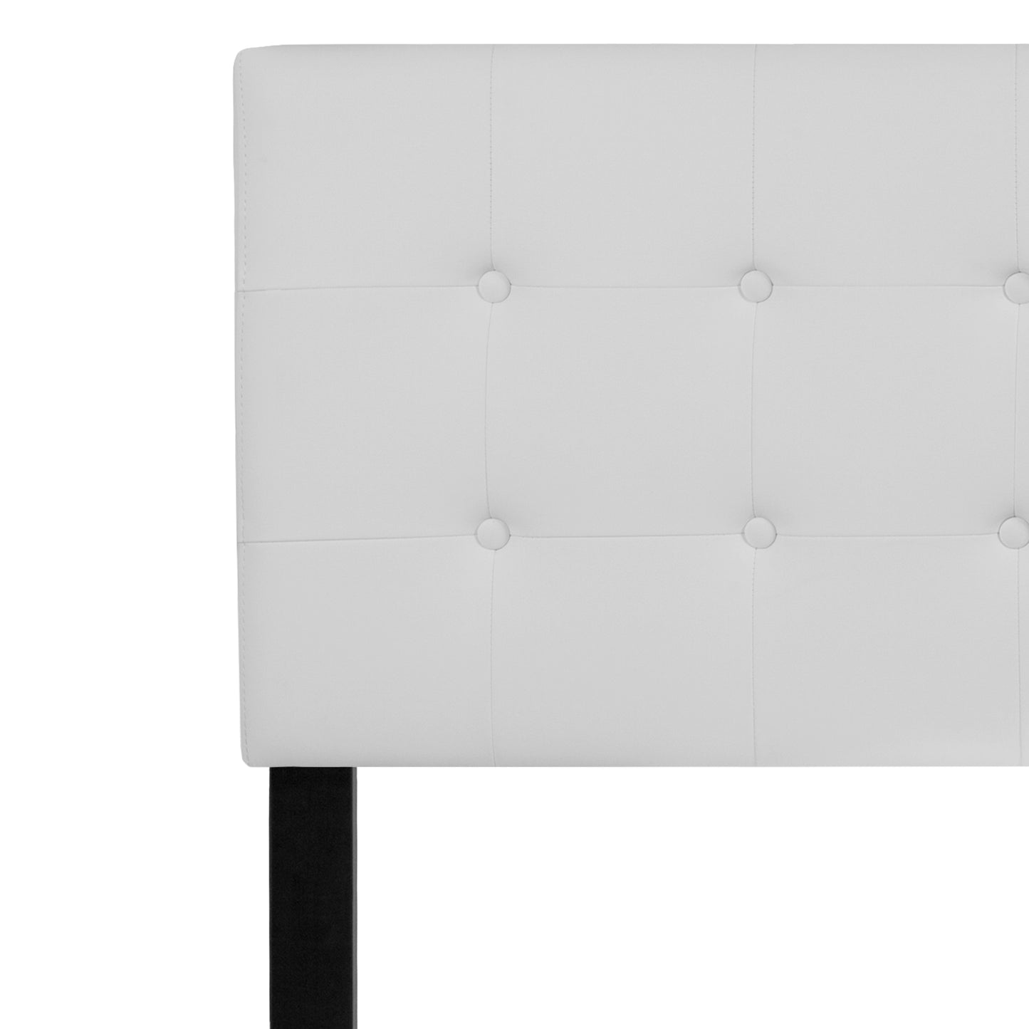 Lennox Tufted Upholstered Queen Size Headboard in White Vinyl White