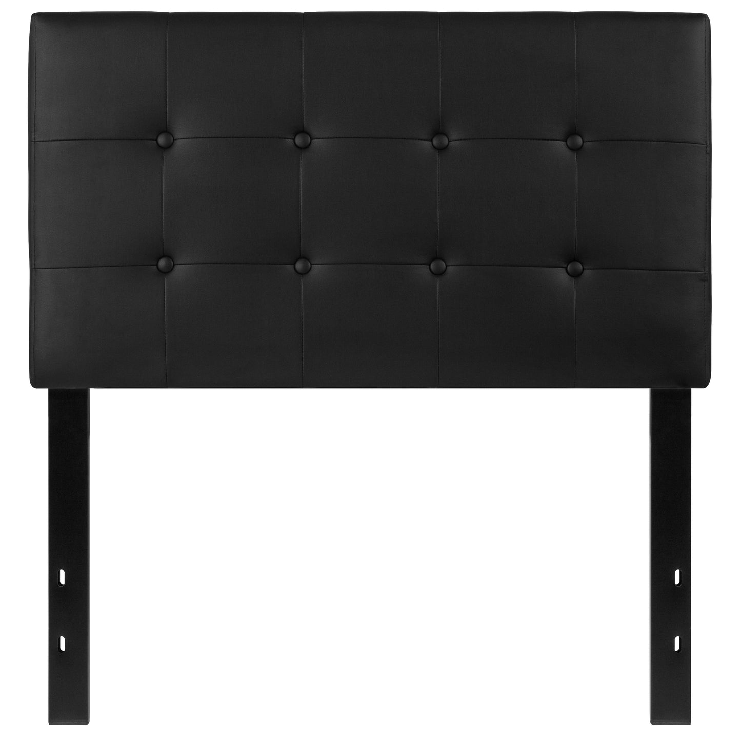Lennox Tufted Upholstered Twin Size Headboard in Black Vinyl Black HG-HB1705-T-BK-GG