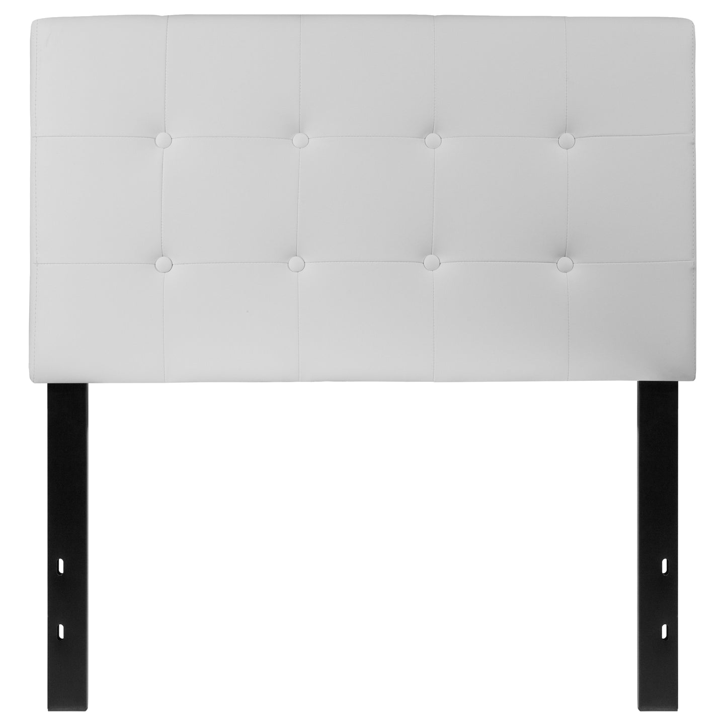 Lennox Tufted Upholstered Twin Size Headboard in White Vinyl White