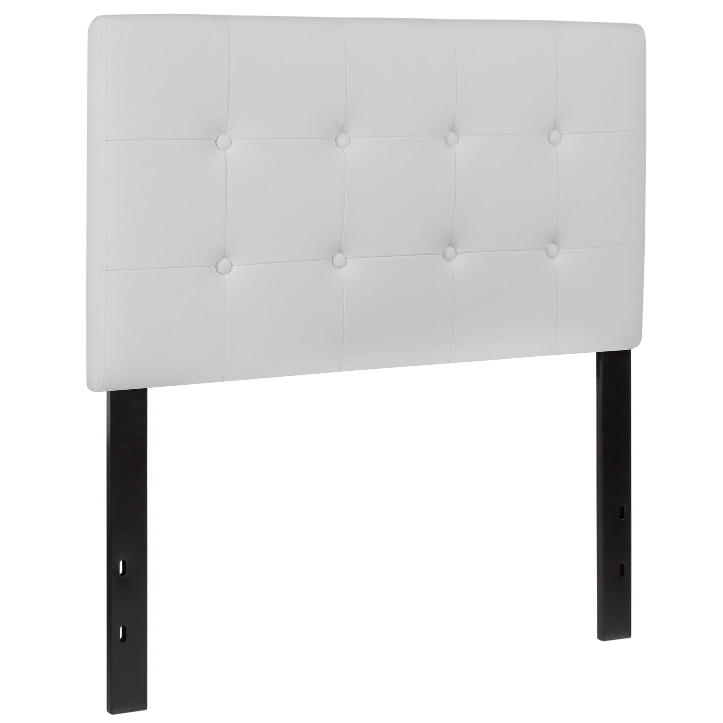 Lennox Tufted Upholstered Twin Size Headboard in White Vinyl White