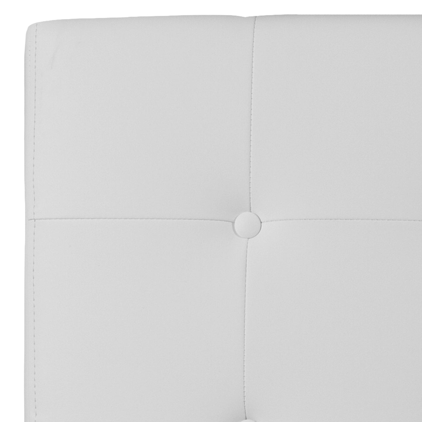 Lennox Tufted Upholstered Twin Size Headboard in White Vinyl White