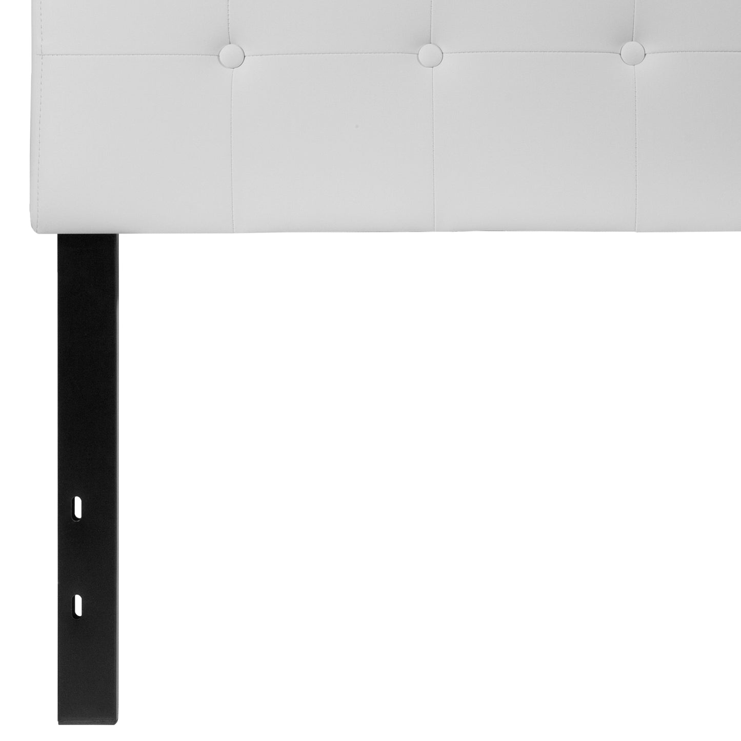Lennox Tufted Upholstered Twin Size Headboard in White Vinyl White