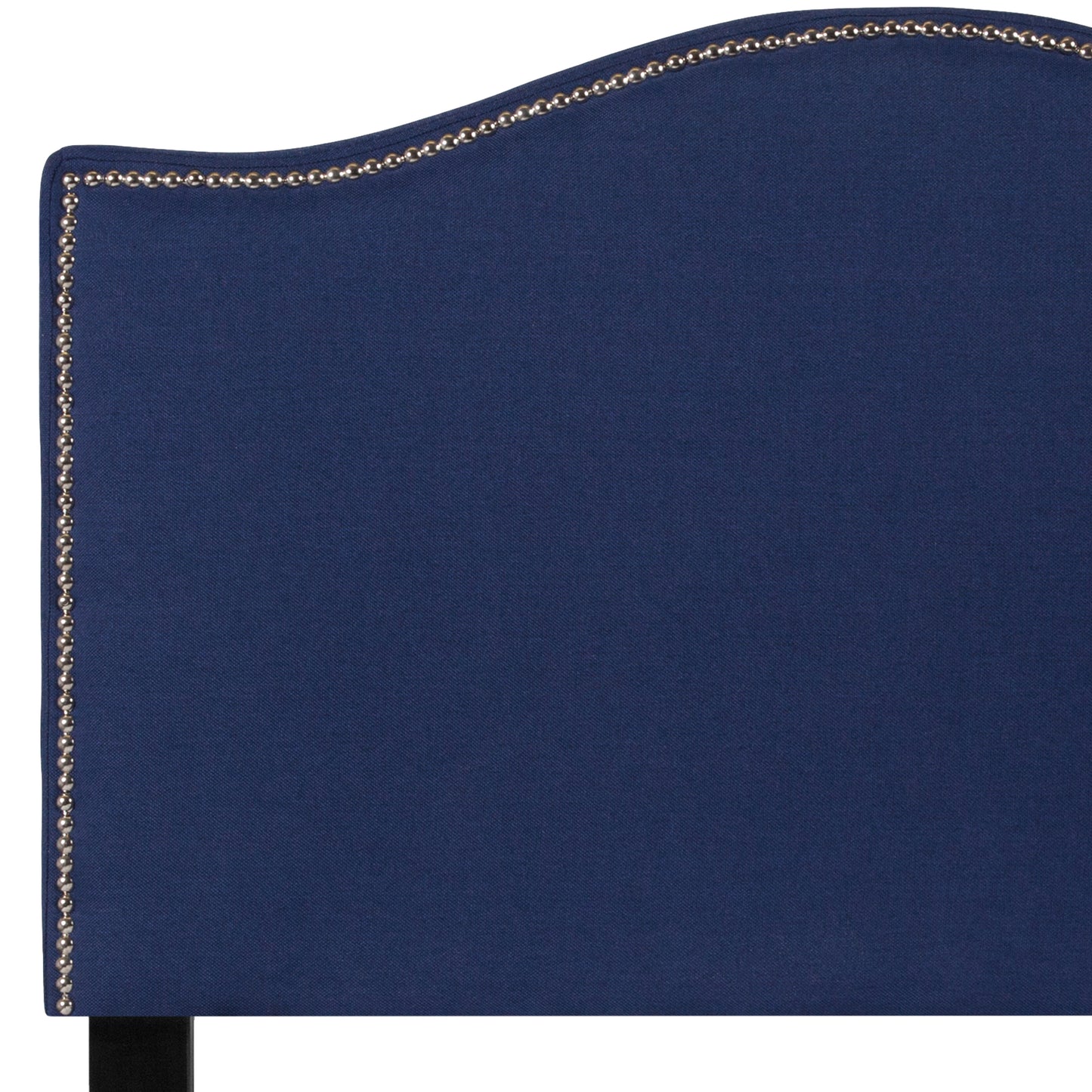 Lexington Upholstered Twin Size Headboard with Accent Nail Trim in Navy Fabric Navy