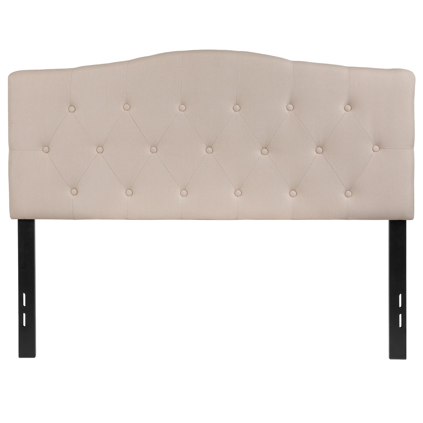Cambridge Tufted Upholstered Full Size Headboard in Beige Fabric Beige HG-HB1708-F-B-GG